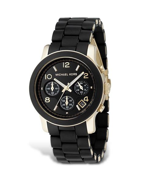 michael kors black rubber strap chronograph watch 39mm|Michael Kors Watch band extender.